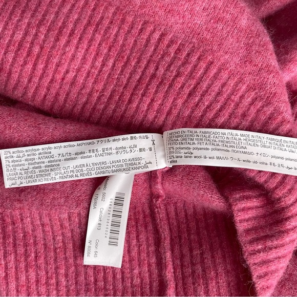 Massimo Dutti Alpaca Wool Blend Women's Pink Sweater Size S Cozy Warm Soft - Picture 8 of 8